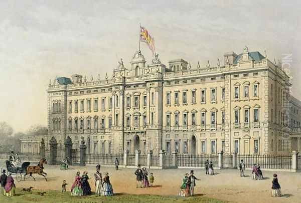 Buckingham Palace, engraved by Bachelier, pub. 1854 Oil Painting by Thomas Hosmer Shepherd