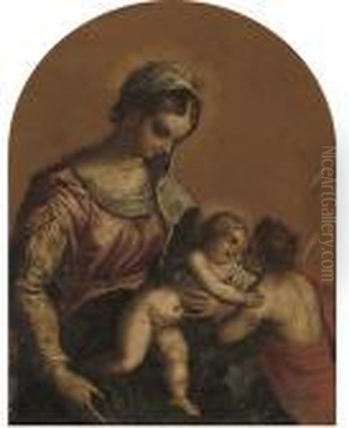 The Madonna And Child With The Infant Saint John The Baptist Oil Painting by Hans Rottenhammer