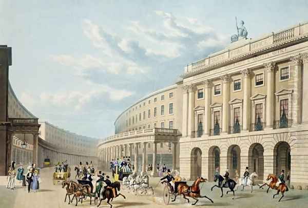 The Quadrant, Regent Street, from Piccadilly Circus, published by Ackermann, c.1835-50 Oil Painting by Thomas Hosmer Shepherd