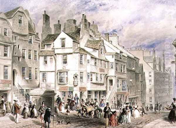 High Street, Edinburgh, showing John Knoxs House Oil Painting by Thomas Hosmer Shepherd