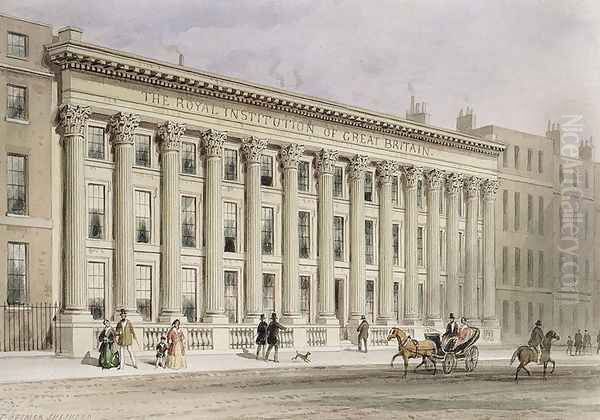 The Royal Institution of Great Britain, Albemarle Street, c.1838 Oil Painting by Thomas Hosmer Shepherd