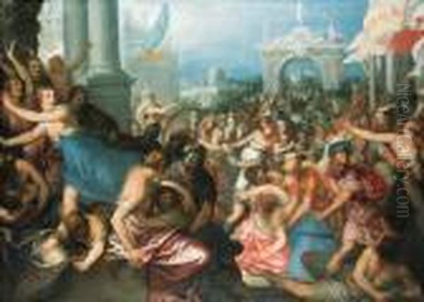 The Rape Of The Sabines Oil Painting by Hans Rottenhammer