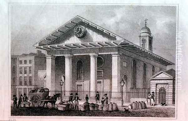 St. Pauls, Covent Garden, illustration for Metropolitan Improvements by the artist, pub. 1827 Oil Painting by Thomas Hosmer Shepherd