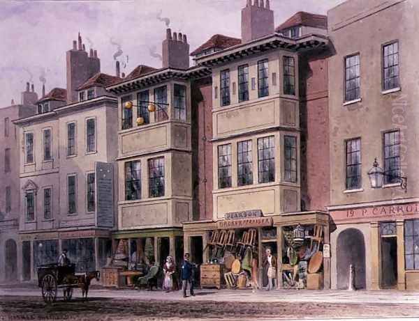 Crace XXVII-134 Old Houses on the East Side of Grays Inn Lane, looking North from Holborn Oil Painting by Thomas Hosmer Shepherd