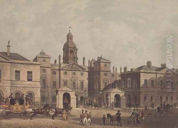 The Horse Guards, Whitehall from Ackermanns Repository of London, 1816 Oil Painting by Thomas Hosmer Shepherd