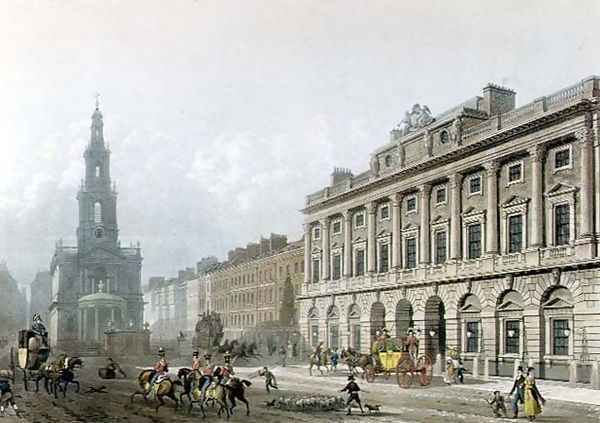 View of Somerset House, from the Strand, engraved by J. Bluck fl.1791-1831, pub. 1819 by Ackermanns Repository of Arts Oil Painting by Thomas Hosmer Shepherd