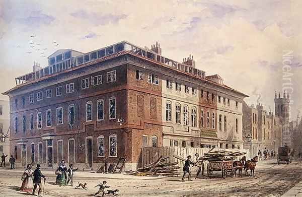 Old House in New Street Square, South East Front Oil Painting by Thomas Hosmer Shepherd