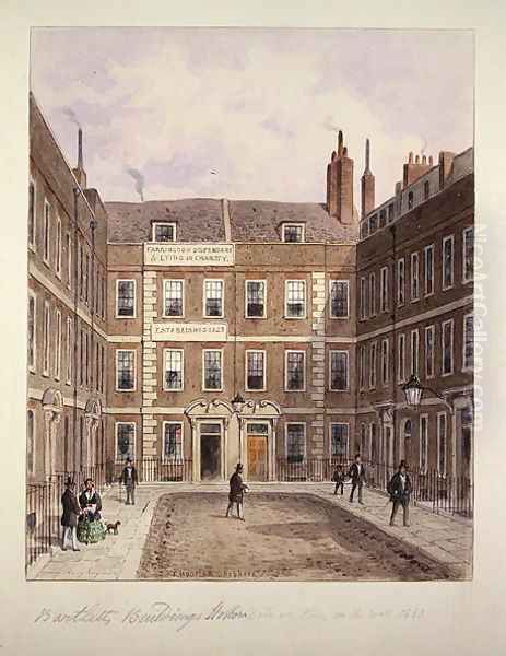 Bartletts Buildings, Holborn, 1838 Oil Painting by Thomas Hosmer Shepherd