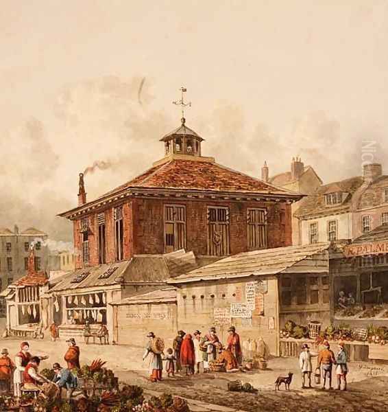 Clare Market, 1815 Oil Painting by Thomas Hosmer Shepherd