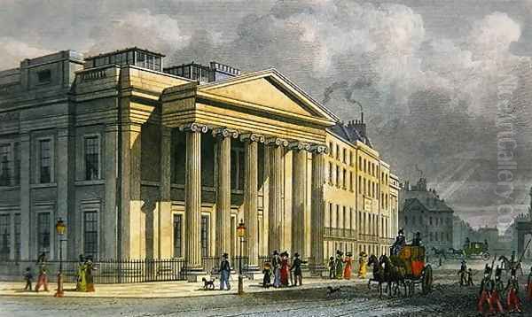 The New College of Physicians, Pall Mall, East, engraved by Thomas Barber 1768-1843 Oil Painting by Thomas Hosmer Shepherd