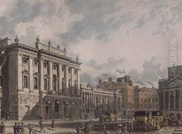 A View of the Bank of England, engraved by Daniel Havell 1785-1826, pub. 1816 by Ackermanns Repository of Arts Oil Painting by Thomas Hosmer Shepherd