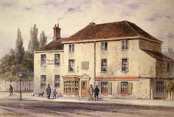 Pied Bull Public House, 1848 Oil Painting by Thomas Hosmer Shepherd