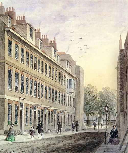 View of Fludyer Street, looking towards St. Jamess Park, 1859 Oil Painting by Thomas Hosmer Shepherd