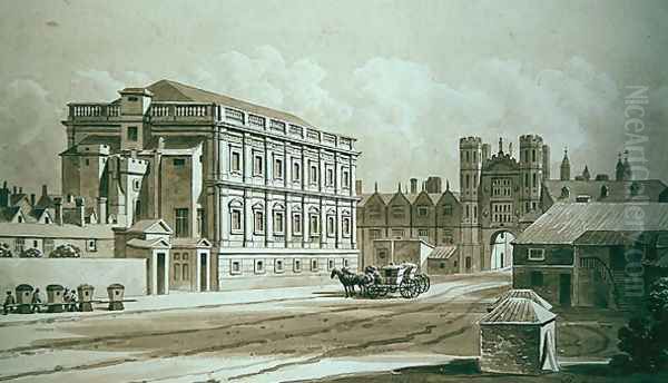 Banqueting House and Kings Gate, 1827 Oil Painting by Thomas Hosmer Shepherd