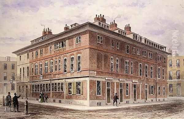 Old House in New Street Square, bequethed by Agar Harding to the Goldsmiths Company, pulled down in 1852 Oil Painting by Thomas Hosmer Shepherd