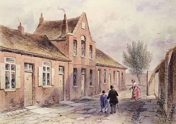 Witchers Alms Houses Tothill Fields, 1850 Oil Painting by Thomas Hosmer Shepherd