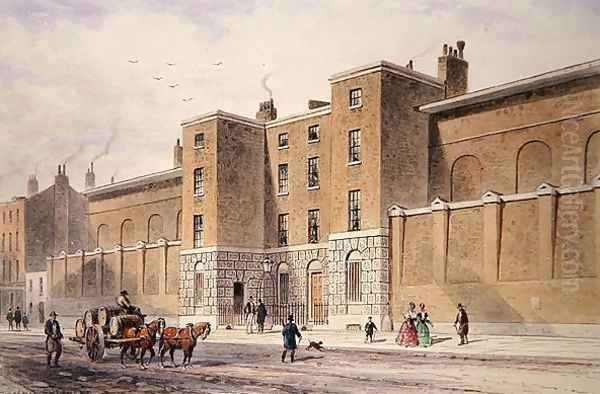 Whitecross Street Prison, 1850 Oil Painting by Thomas Hosmer Shepherd