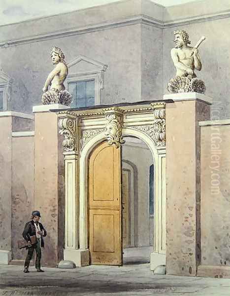 The Entrance to Joiners Hall, 1854 Oil Painting by Thomas Hosmer Shepherd