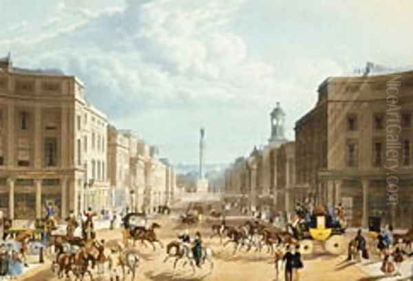 Lower Regent Street, pub. by Ackermann, c.1835 Oil Painting by Thomas Hosmer Shepherd