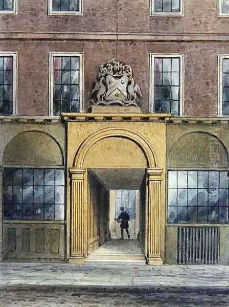 The Entrance to Weavers Hall,1854 Oil Painting by Thomas Hosmer Shepherd