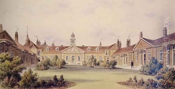 Emanuel Hospital, Tothill Fields, 1850 Oil Painting by Thomas Hosmer Shepherd