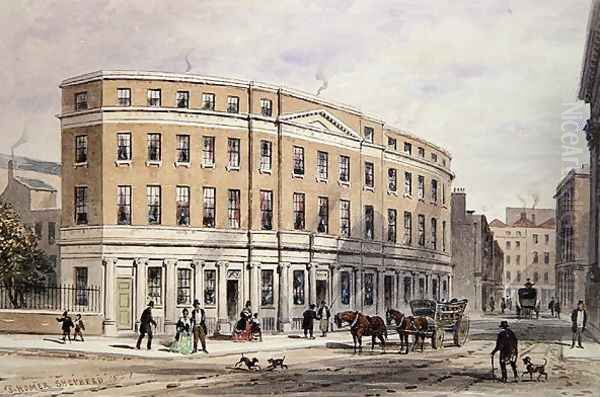 New Houses at Entrance of Gresham St, 1851 Oil Painting by Thomas Hosmer Shepherd