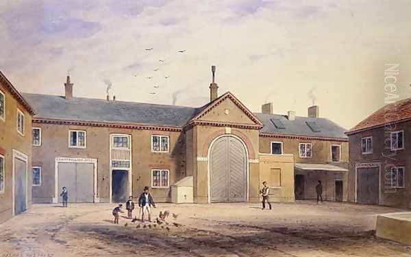 The City Green Yard, 1855 Oil Painting by Thomas Hosmer Shepherd