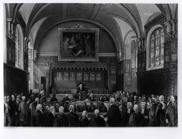 Lincolns Inn Hall, engraved by H. Melville Oil Painting by Thomas Hosmer Shepherd