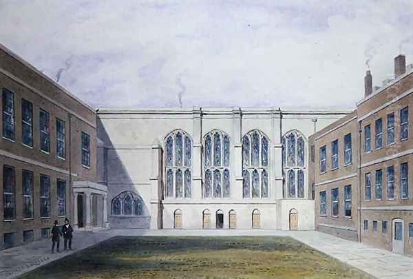 The Inner Court of Merchant Taylors Hall, 1853 Oil Painting by Thomas Hosmer Shepherd