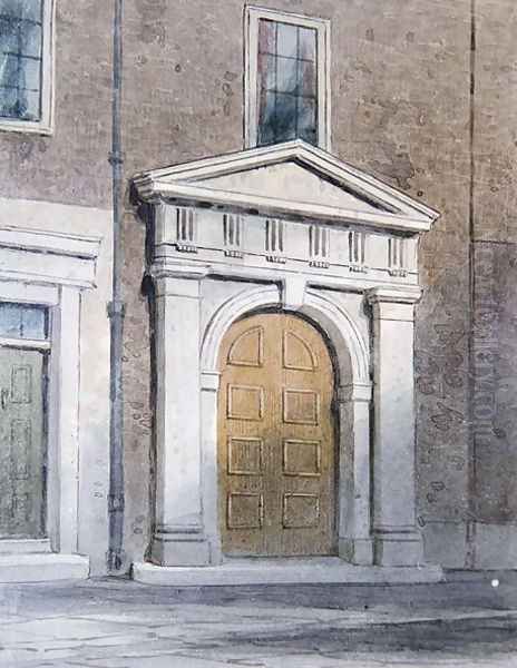 The Entrance to Masons Hall, 1854 Oil Painting by Thomas Hosmer Shepherd