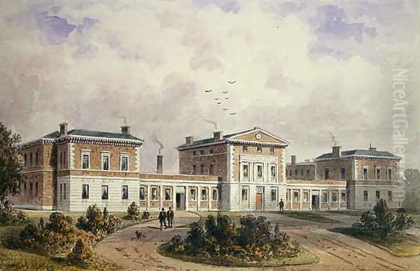 Fever Hospital, Liverpool Road, 1849 Oil Painting by Thomas Hosmer Shepherd