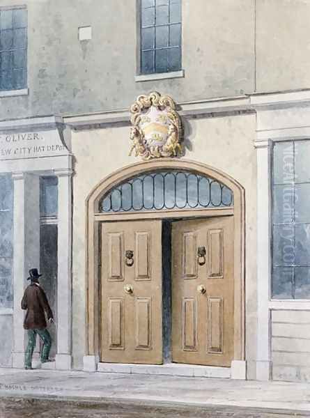 The Entrance to Coachmakers Hall, 1854 Oil Painting by Thomas Hosmer Shepherd