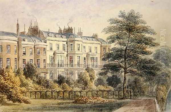 East front of Sir Robert Peels House in Privy Garden 1788-1850 1851 Oil Painting by Thomas Hosmer Shepherd