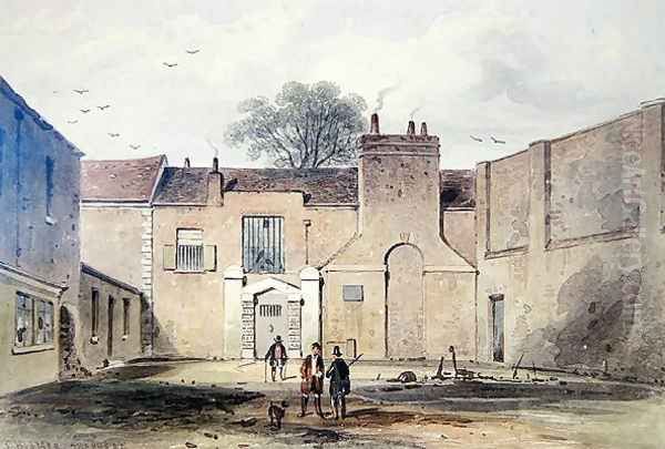 Entrance to Tothill Fields Prison, 1850 Oil Painting by Thomas Hosmer Shepherd