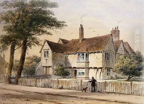 The Rectorial House, Newington Butts, 1852 Oil Painting by Thomas Hosmer Shepherd