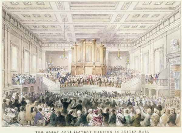 The Great Anti-Slavery Meeting of at Exeter Hall, 1841 Oil Painting by Thomas Hosmer Shepherd