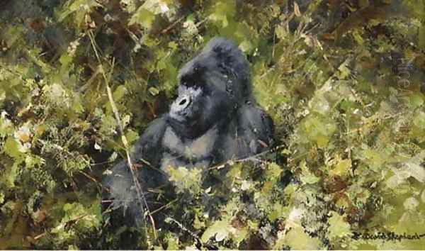 Gorilla Oil Painting by Thomas Hosmer Shepherd