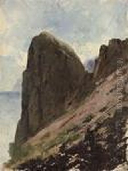 View From A Cliff-top Oil Painting by Franz Roubaud