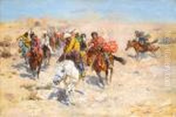 The Charge Before The Gates Of Khiva Oil Painting by Franz Roubaud