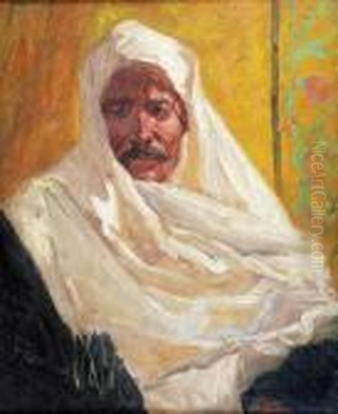 Arabski Szejk Oil Painting by Franz Roubaud