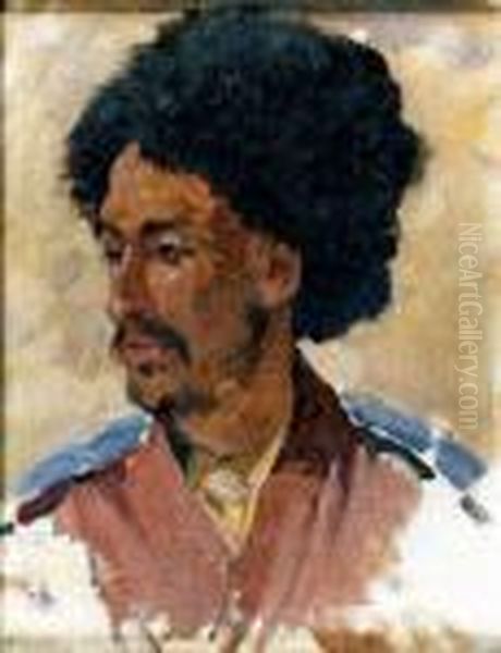 Portrait D'homme Russe Oil Painting by Franz Roubaud