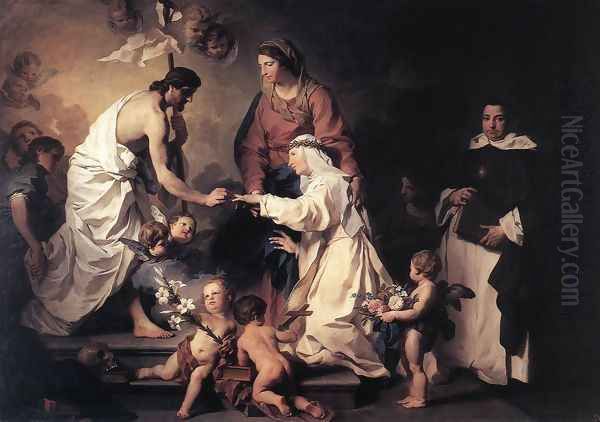 The Marriage of St Catherine 1740-45 Oil Painting by Pierre Subleyras