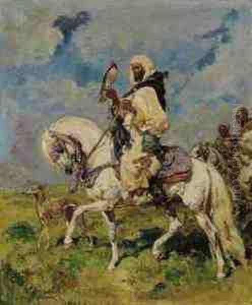 Moroccan Falconer Of The Plains Oil Painting by Henri Julien Rousseau