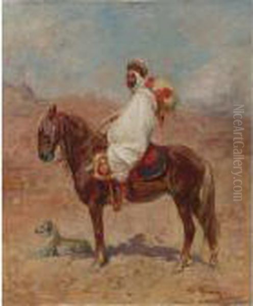 Arab Horseman With Hound Oil Painting by Henri Julien Rousseau