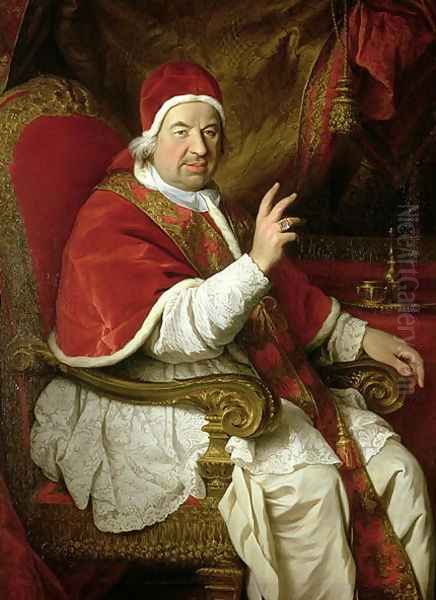 Pope Benedict XIV 1675-1758 Oil Painting by Pierre Subleyras