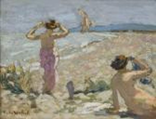 Baigneuse Sur La Plage Oil Painting by Ker Xavier Roussel