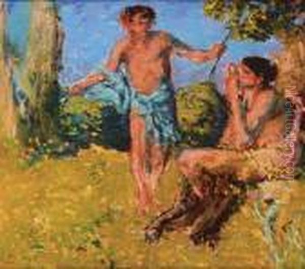 Faune Et Berger Oil Painting by Ker Xavier Roussel