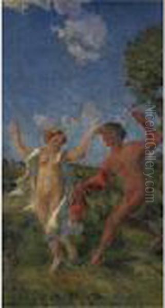 An Arcadian Dance Oil Painting by Ker Xavier Roussel