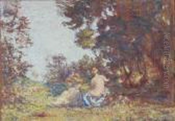 Deux Nymphes Dans Un Paysage Oil Painting by Ker Xavier Roussel