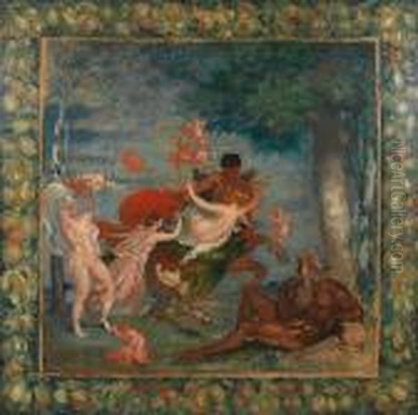 Deianeira Abducted By The Centaur Nessus Oil Painting by Ker Xavier Roussel